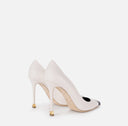 Pantofi ELISABETTA FRANCHI, Nappa leather pumps with toecap Étoile, Alb