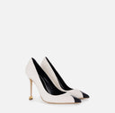 Pantofi ELISABETTA FRANCHI, Nappa leather pumps with toecap Étoile, Alb