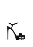 Sandale ELISABETTA FRANCHI, Vertigo platform sandals in suede, Negru