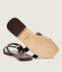 Papuci ELISABETTA FRANCHI, Flat nappa leather sandals, Maro