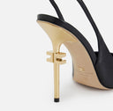 Pantofi ELISABETTA FRANCHI, Gold Heel, Decupati, Negru
