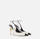 Pantofi ELISABETTA FRANCHI, Gold Heel, Decupati, Alb/Negru