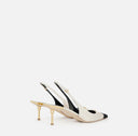 Pantofi ELISABETTA FRANCHI, slingback pointed-toe pumps, Alb/Negru