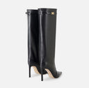 Cizme ELISABETTA FRANCHI, nappa effect calfskin, Negru