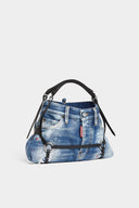 Geanta DSQUARED2, Bondage Shoulder, Denim, Black