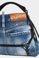 Geanta DSQUARED2, Bondage Shoulder, Denim, Black