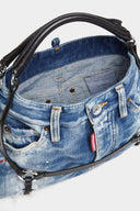 Geanta DSQUARED2, Bondage Shoulder, Denim, Black