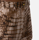 PANTALONI SCURTI ELISABETTA FRANCHI, Aligator Print, Slim Fit, Maro