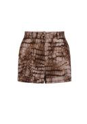 PANTALONI SCURTI ELISABETTA FRANCHI, Aligator Print, Slim Fit, Maro