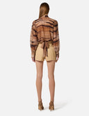 Pantaloni ELISABETTA FRANCHI, Cotton gabardine shorts with cargo pockets