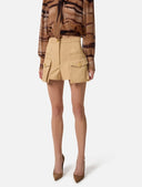 Pantaloni ELISABETTA FRANCHI, Cotton gabardine shorts with cargo pockets