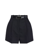 Pantaloni ELISABETTA FRANCHI, Shorts in wool fabric with belt