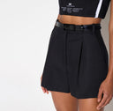 Pantaloni ELISABETTA FRANCHI, Shorts in wool fabric with belt