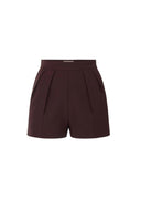 Pantaloni scurti ELISABETTA FRANCHI, Shorts in lightweight crêpe fabric with darts, Maro