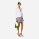 PANTALONI SCURTI ELISABETTA FRANCH, Striped stretch cotton shorts, Blue
