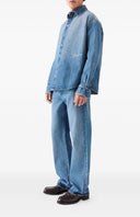 Camasa JACQUEMUS, Blue button-up denim shirt, Blue