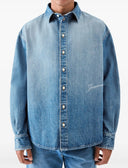 Camasa JACQUEMUS, Blue button-up denim shirt, Blue