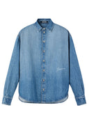 Camasa JACQUEMUS, Blue button-up denim shirt, Blue