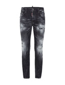 BLUGI DSQUARED2,Denim Skinny, Distressed effect, Black