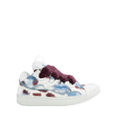 Sneakers Lanvin, Curb Design, Burgundy Details, White, Men