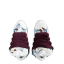 Sneakers Lanvin, Curb Design, Burgundy Details, White, Men