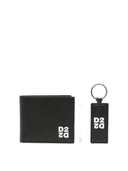 Black Leather Wallet and Keyring DSQUARED2 – Set cadou