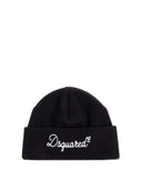 Caciula DSQUARED2, logo-embroidered beanie hat, Negru