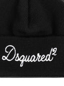 Caciula DSQUARED2, logo-embroidered beanie hat, Negru