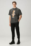 Tricou DOMREBEL, SNAP SKETCH - T-SHIRT Faded Black