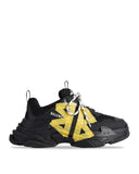 SNEAKERS BALENCIAGA, Triple S Design, Yellow Logo, Black