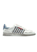 SNEAKERS DSQUARED2, Low-Top Leather Sneakers, Denim Insert