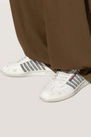 SNEAKERS DSQUARED2, Low-Top Leather Sneakers, Denim Insert