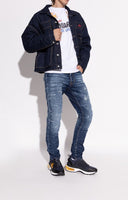 SNEAKERS DSQUARED2, Bubble, Sireturi logo, Bleumarin