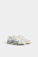 Sneakers DSQUARED2, Rider Sneakers, Graffiti Print, Alb