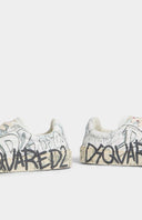 Sneakers DSQUARED2, Rider Sneakers, Graffiti Print, Alb