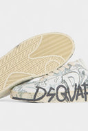 Sneakers DSQUARED2, Rider Sneakers, Graffiti Print, Alb