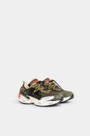 SNEAKERS DSQUARED2, Faster Sneakers, Orange insert, Kaki