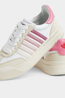 Sneakers DSQUARED2, New Jersey Design, Pink Details, Low Top, White