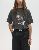 Tricou DOMREBEL, SPIT - T-SHIRT FADED BLACK