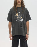 Tricou DOMREBEL, SPIT - T-SHIRT FADED BLACK