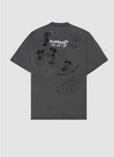 Tricou DOMREBEL, SPIT - T-SHIRT FADED BLACK