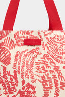 Geanta DSQUARED2, Rebel Hibiscus Tote Bag, Rosu