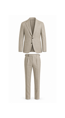 Costum PINI PARMA, Beige herringbone suit, flannel wool