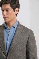 Costum PINI PARMA, Brown wool and cashmere striped suit