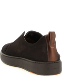 Loafers SANTONI, Victory Suede Slip-On Sneakers Brown