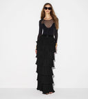 Fusta ELISABETTA FRANCHI, Skirt in georgette fabric with flounces