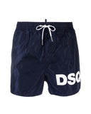 Short DSQUARED2, Logo lateral, Albastru