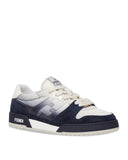 Sneakers FENDI, Match Trainers, White leather and blue suede low-tops