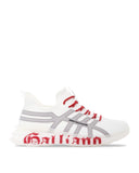 Sneakers JOHN GALLIANO, Knit Print Gazette, Rosu