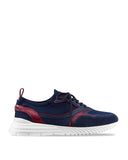 Sneakers STEFANO RICCI,  Crocodile Red Details, Navy Blue